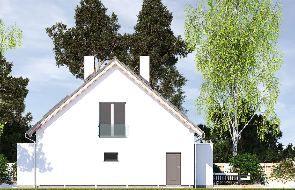 Projekt domu z poddaszem Ewa Lux Modern elewacja boczna prawa